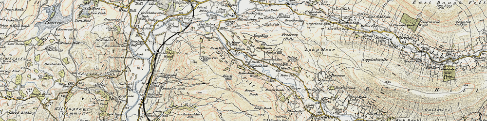 Old map of Burton Hill in 1903-1904