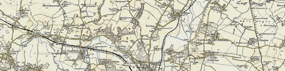 Old map of Lenchwick in 1899-1901