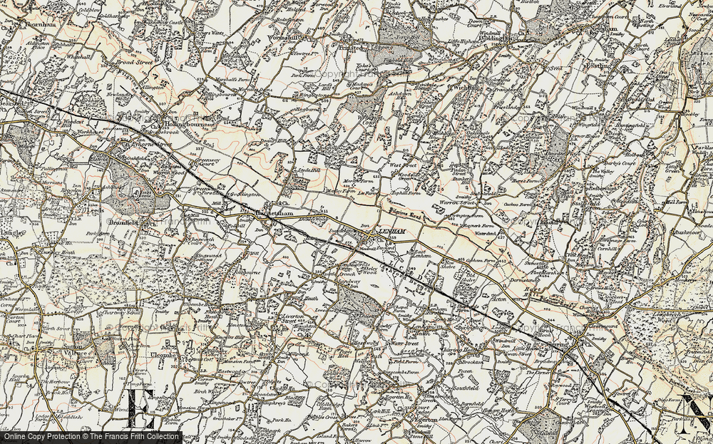 Old Map of Lenham, 1897-1898 in 1897-1898