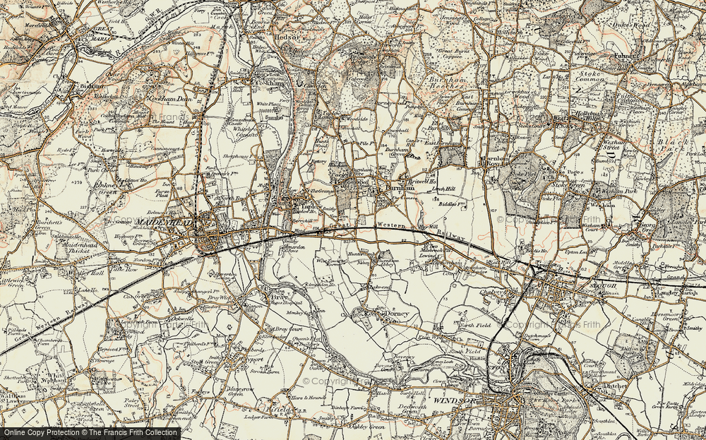 Old Map of Historic Map covering Burnham Sta in 1897-1909
