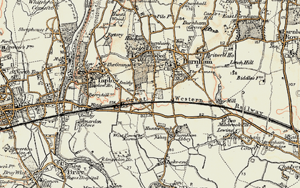 Old map of Burnham Sta in 1897-1909
