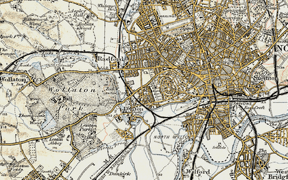 Old map of Lenton in 1902-1903