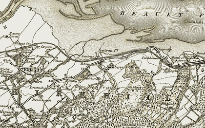 Old map of Lentran in 1908-1912