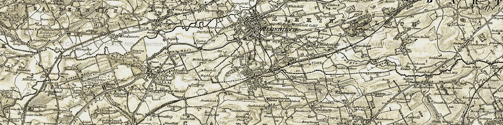 Old map of Lenzie in 1904-1905