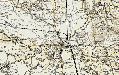Old map of Leominster in 1900-1902