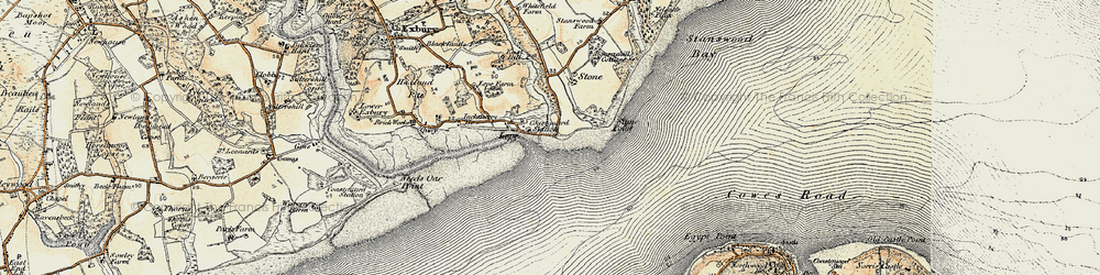 Old map of Lepe in 1897-1909