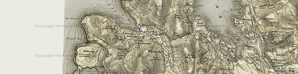 Old map of Lephin in 1909-1911