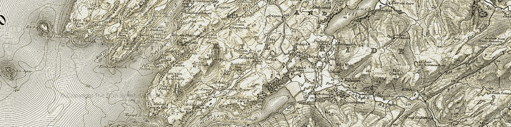 Old map of Allt Criche in 1906-1907