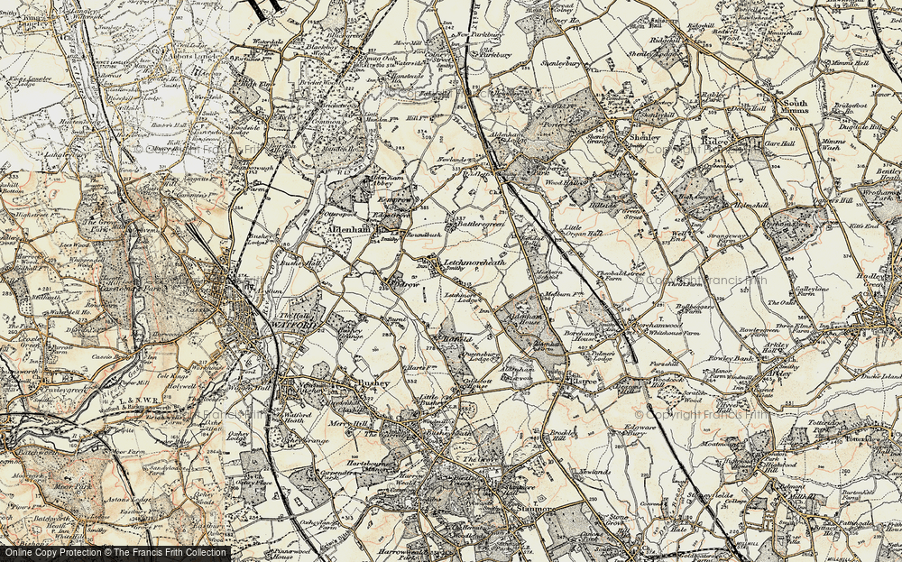 Old Map of Historic Map covering Aldenham School in 1897-1898