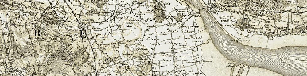 Old map of Letham Moss in 1904-1906