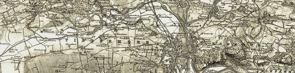 Old map of Letham in 1906-1908