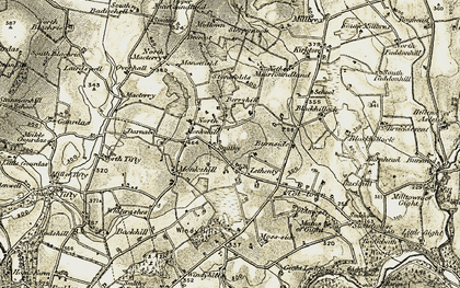 Old map of Burnside of Lethenty in 1909-1910