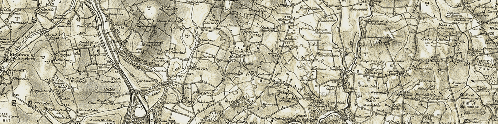 Old map of Lethenty in 1909-1910