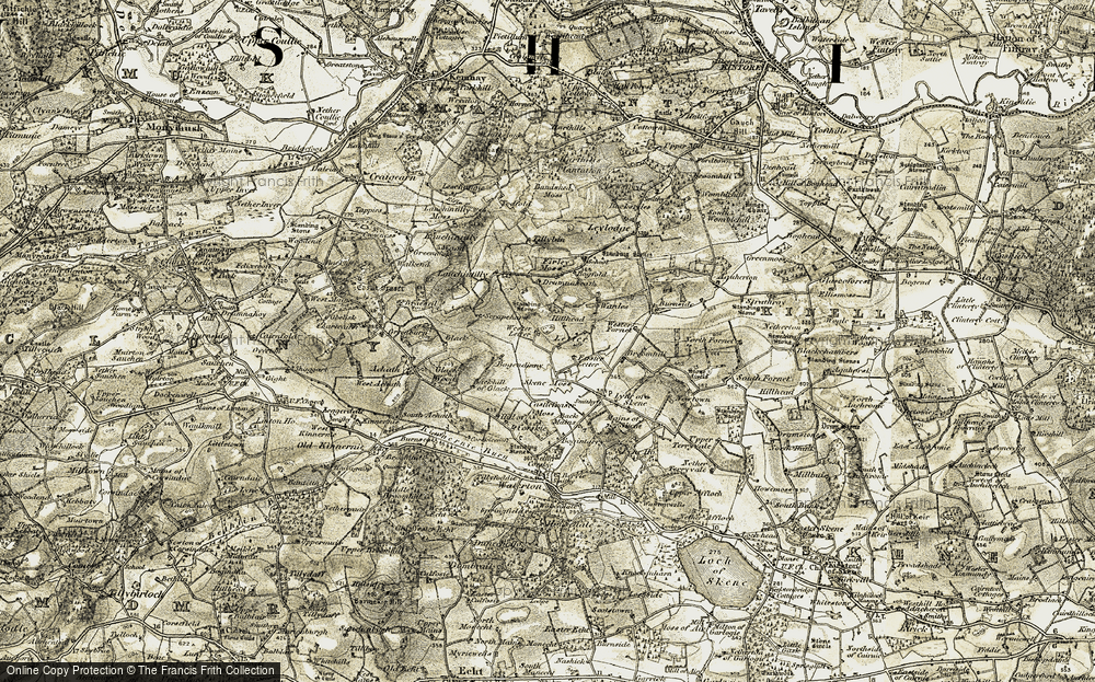 Old Map of Letter, 1909 in 1909