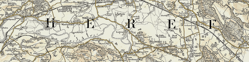 Old map of Letton in 1900-1901