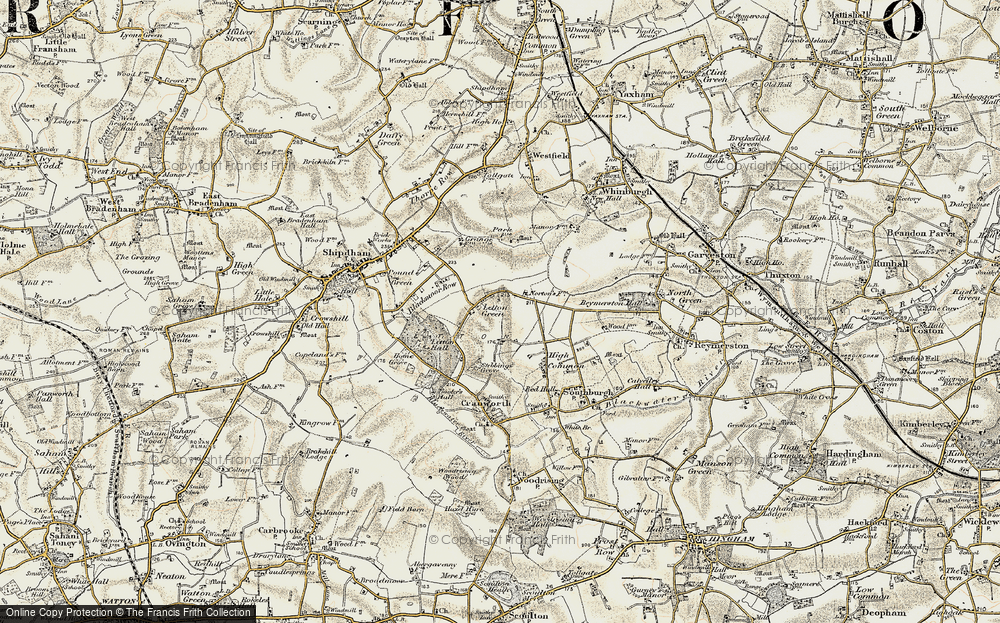 Old Map of Letton Green, 1901-1902 in 1901-1902
