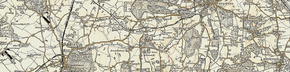 Old map of Woolmer's Park in 1898