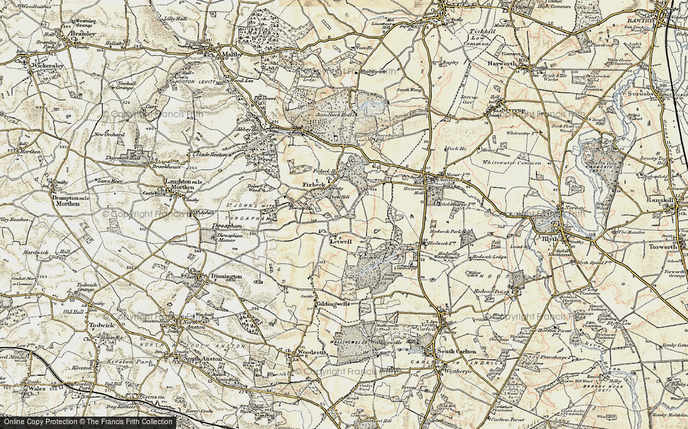 Old Map of Letwell, 1903 in 1903