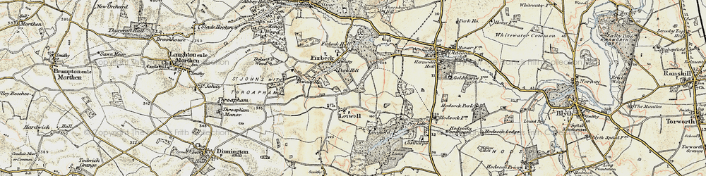 Old map of Letwell in 1903