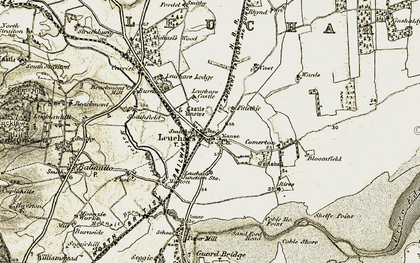 Old map of Leuchars in 1906-1908