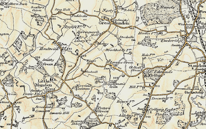 Old map of Levens Green in 1898-1899