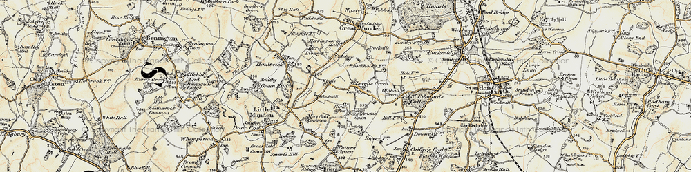 Old map of Levens Green in 1898-1899