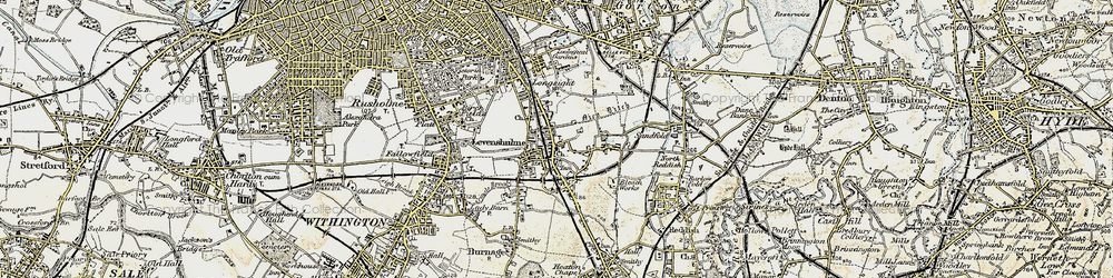 Old map of Levenshulme in 1903