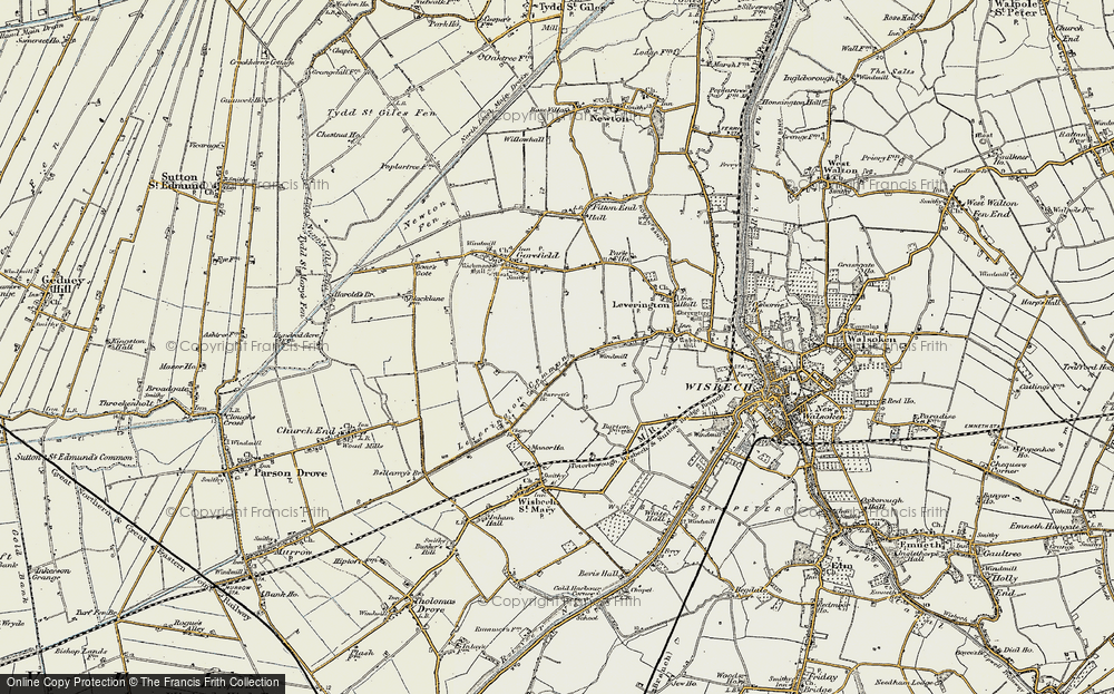 Old Map of Leverington Common, 1901-1902 in 1901-1902