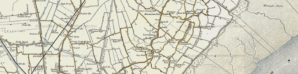 Old map of Leverton in 1901-1902