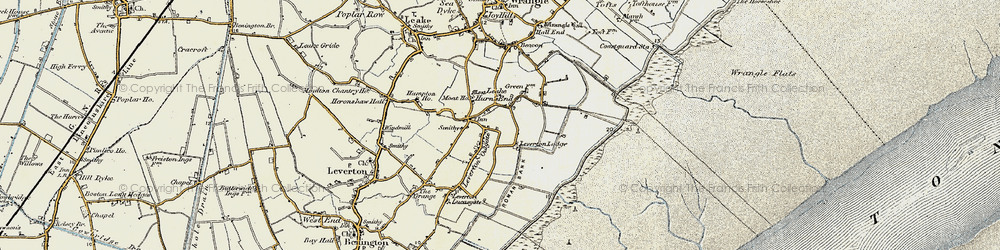 Old map of Leverton Outgate in 1901-1902