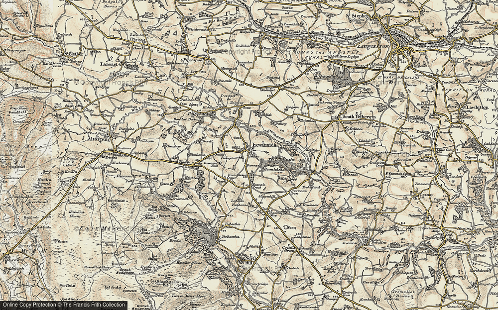 Old Map of Lewannick, 1900 in 1900