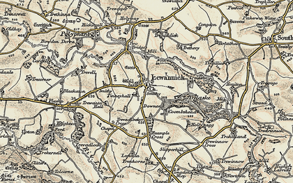 Old map of Lewannick in 1900