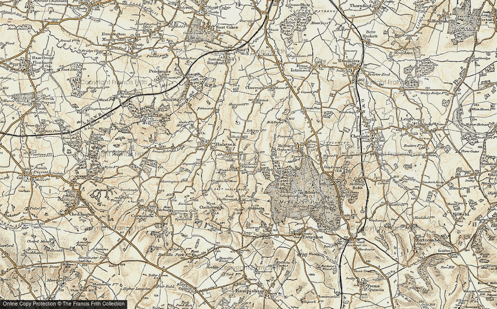 Old Map of Lewcombe, 1899 in 1899