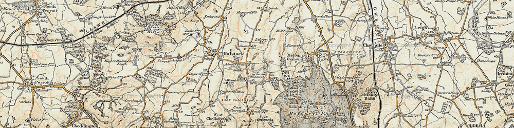 Old map of Lewcombe in 1899