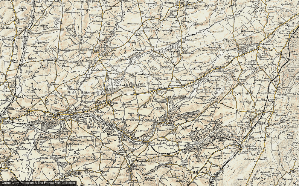 Old Map of Lewdown, 1900 in 1900