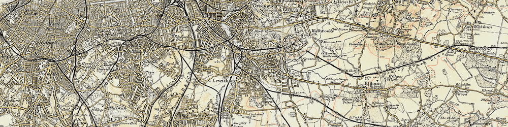 Old map of Lewisham in 1897-1902