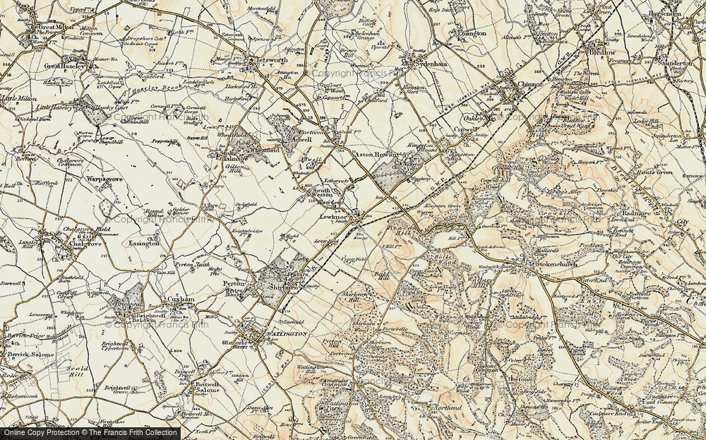 Old Map of Lewknor, 1897-1898 in 1897-1898