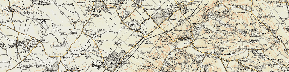 Old map of Lewknor in 1897-1898
