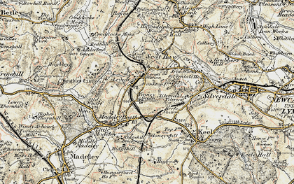 Old map of Leycett in 1902