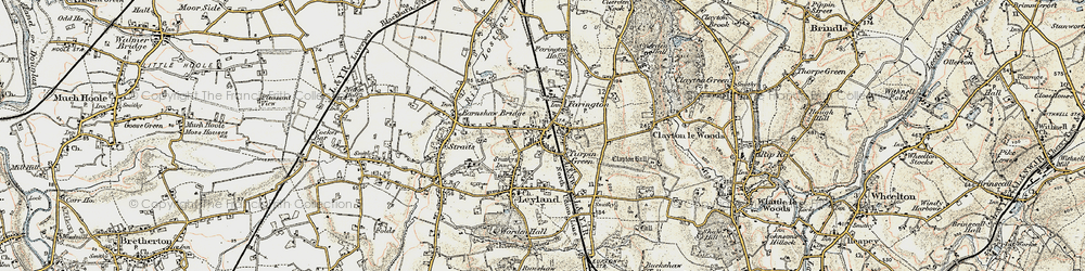 Old map of Leyland in 1903