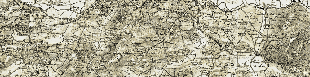 Old map of Tillybin in 1909