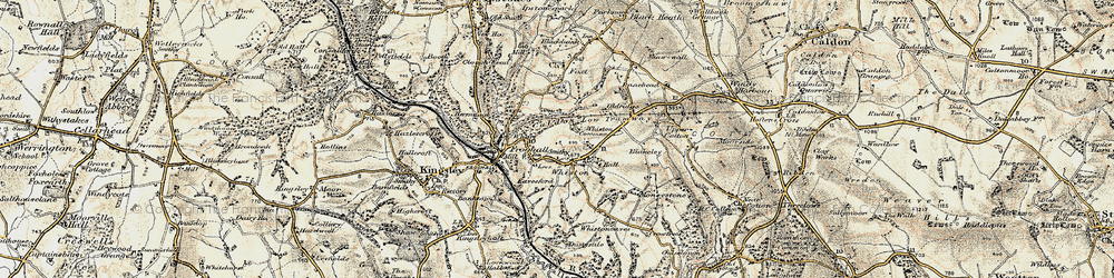 Old map of Whiston Common in 1902
