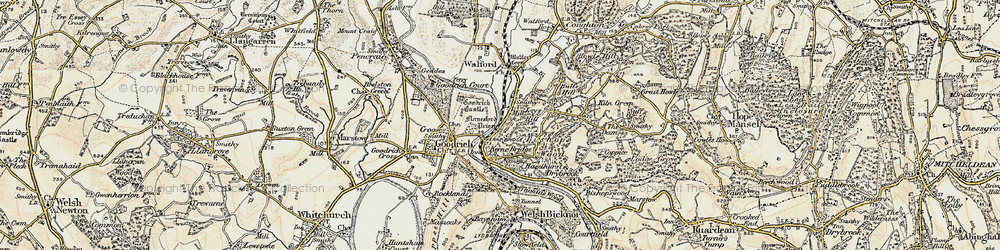 Old map of Leys Hill in 1899-1900