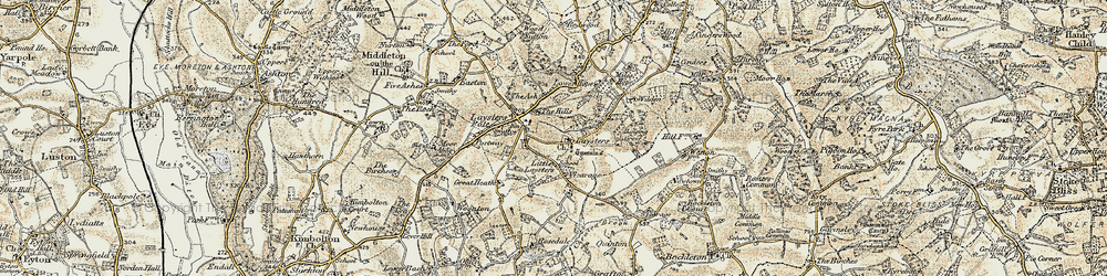Old map of Leysters in 1899-1902