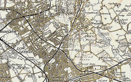 Old map of Leytonstone in 1897-1898