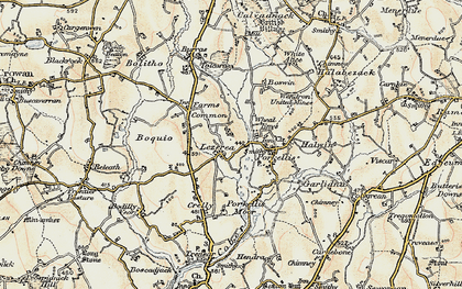 Old map of Lezerea in 1900