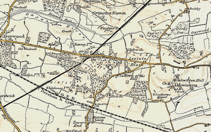 Old map of Leziate in 1901-1902