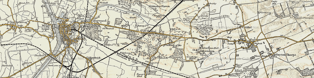 Old map of Gaywood River in 1901-1902