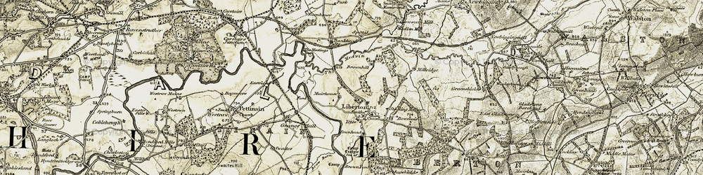 Old map of Libberton in 1904-1905