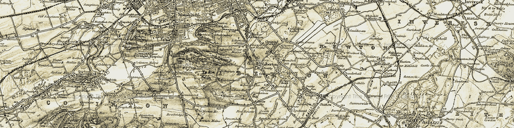 Old map of Liberton Tower in 1903-1904
